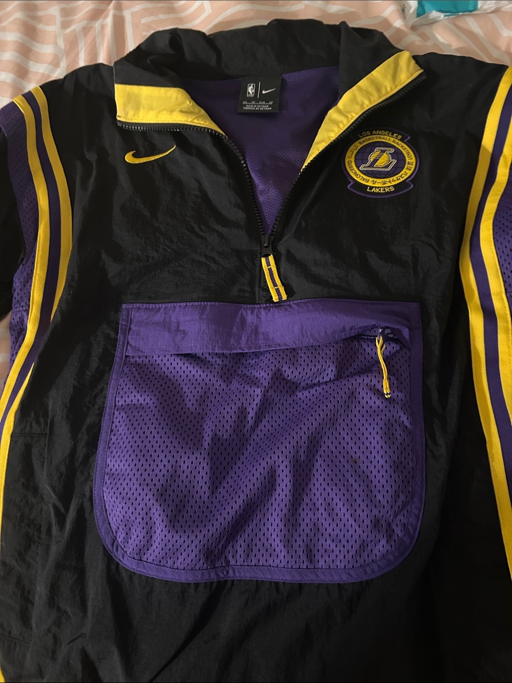 Nike Black/Purple/Yellow Los Angeles Lakers Pullover
